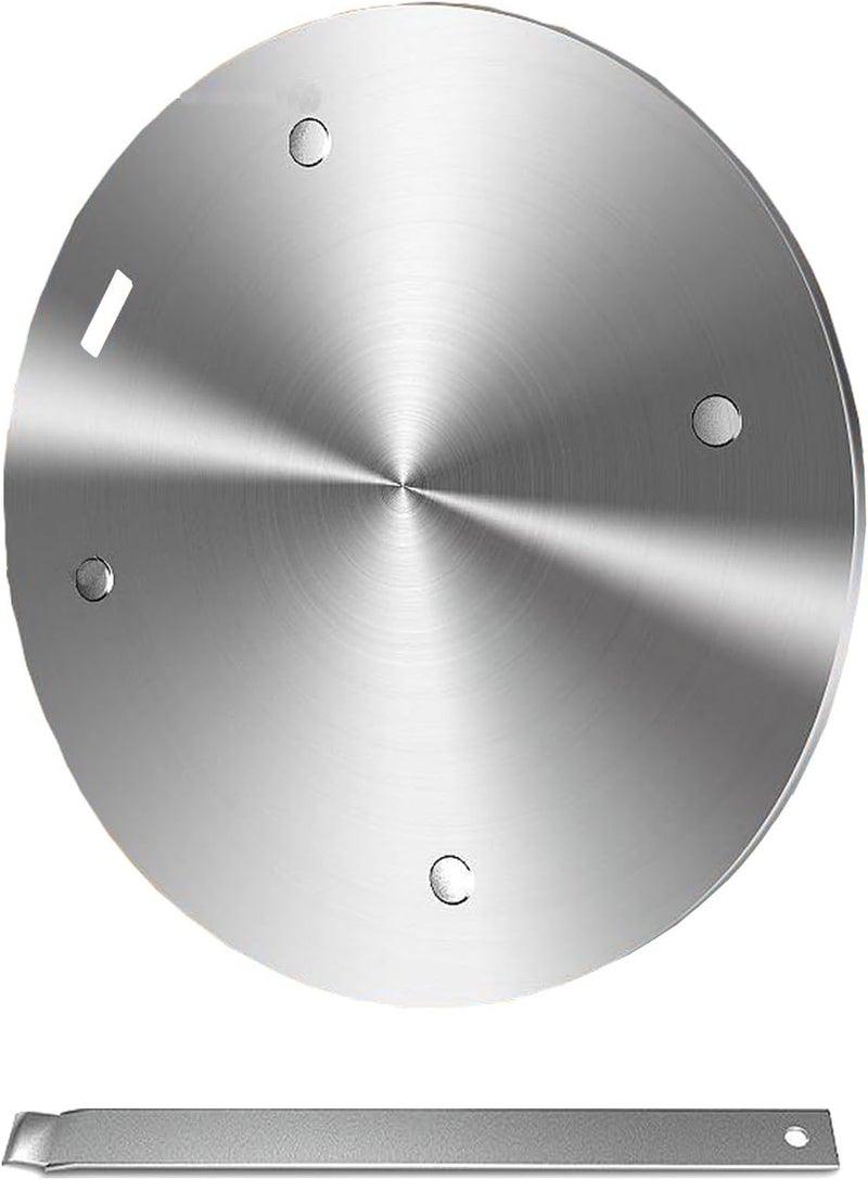 Grourarty 6.3Inch Heat Diffuser Plate, Stainless Steel Cooking Induction Adapter Simmer Plate for Electric Gas Glass Cooktop Hob Ring, Induction Cooktop Converter Plate with Handle - Image 1